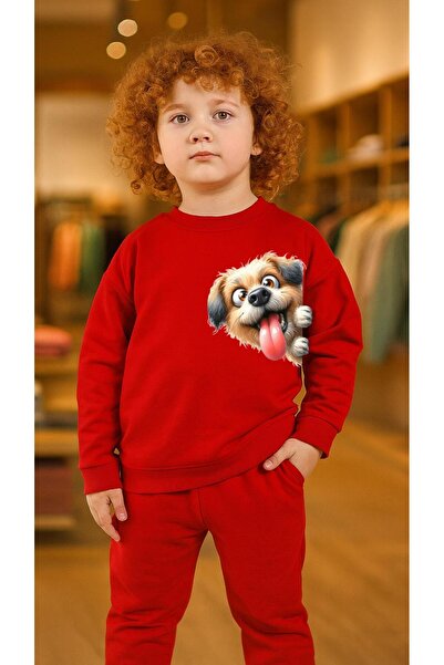 playwear Παιδικό Φούτερ Σετ με στάμπα DIL DOG για Κορίτσια και Αγόρια, με λαι...