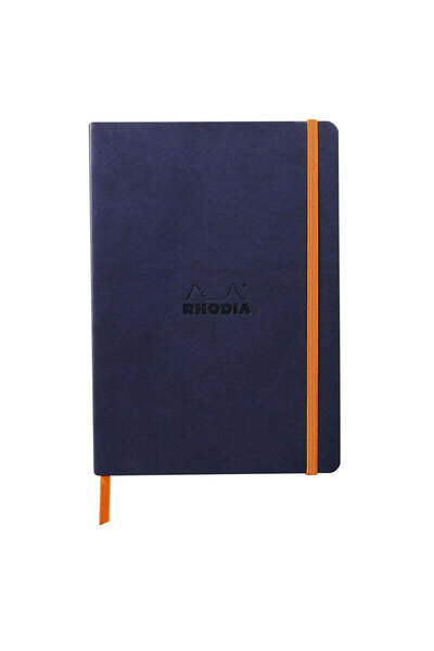 Rhodia Notebook A5, 80 pages, ruled, softcover, ivory paper 90 g/mB2, Rhodiorama, midnight