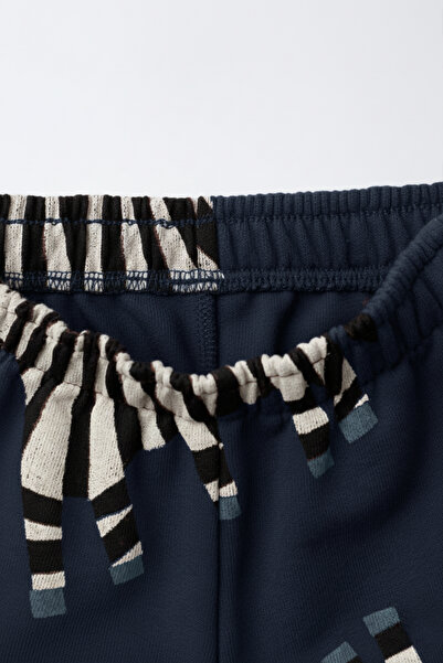 My Kids Wear Boy's Zebra Patterned 3 Thread Non-Sharmond 100% Cotton Tracksuit Set 2-8 Years Old 12324