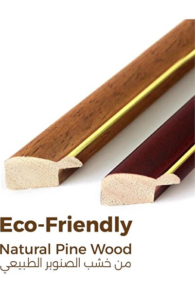 Generic Document Frame with Golden Edge - A4 / 8x10 / 11x14 Brown Wooden Certificate Frame