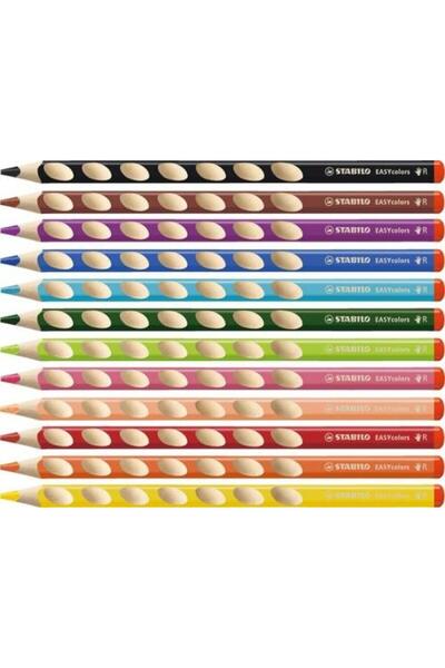 Stabilo Creioane colorate EASYcolors, pentru dreptaci, 6 culori / set