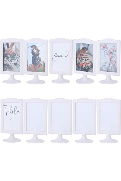 Tazweeq Double-Sided 4x6 White Plastic Standing Picture Frame (10 Pack)