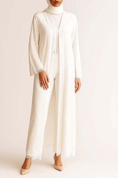 MayaCloset Luxury Arabic Sheer Dantel Abaya & Kimono & Ferace