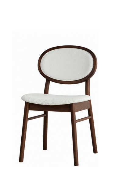 Woodenbend Medin Ceviz Rengi Kayın Ağacı Döşemeli Sandalye Modern İskandinav Set