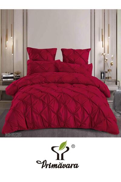 Primavara 6-PIECE DOUBLE BED LINEN IN FINE COTTON WITH EMBROIDERED PLEATS