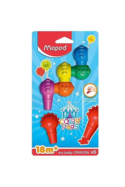 Maped Creioane cerate, din plastic, Color Peps Baby, 6 culori/set,
