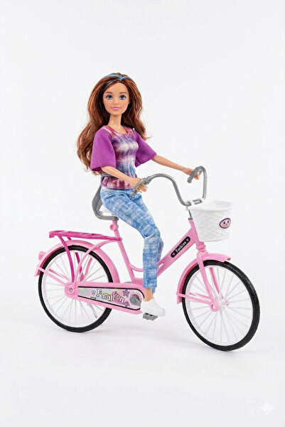 viyol marketim Bisikletli Oyuncak Bebek – 30 cm Aksesuarlı Model Bebek Seti