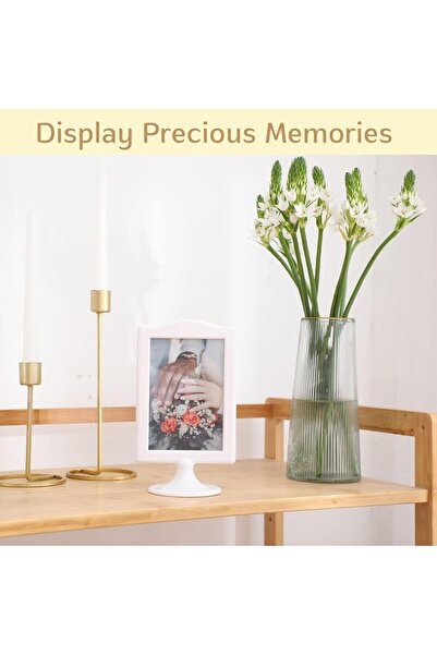 Tazweeq Double-Sided 4x6 White Plastic Standing Picture Frame (10 Pack)