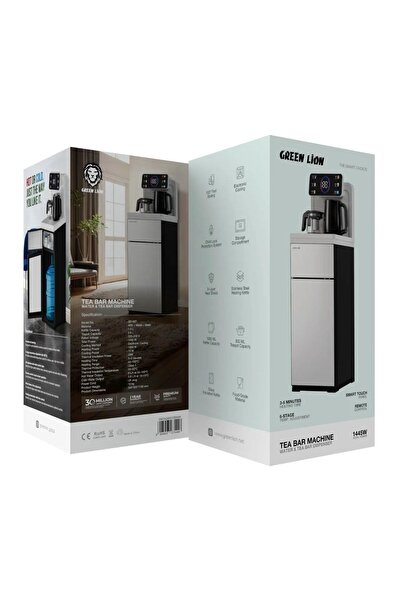 Green Lion Tea Bar Machine 1445W Hot & Cold Water and Tea Dispenser with Kettle