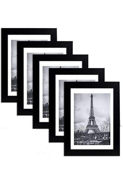 Arabest مجموعة إطارات الصور من 5 قطع، إطارات صور مقاس 5×7 (أسود)