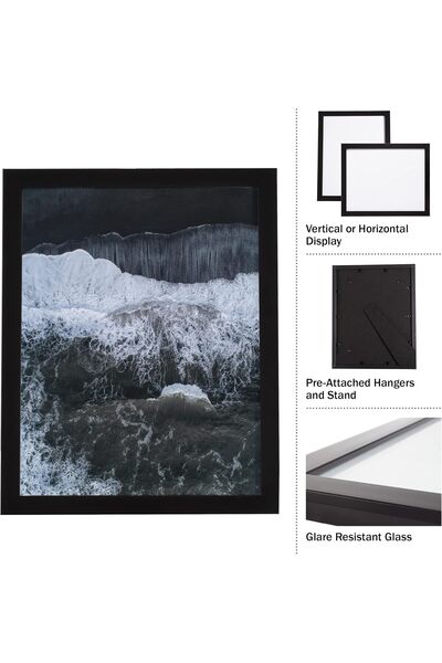 Lavish Home 82-Fr1148B Picture Frame Set Of 6, 11x14, Black