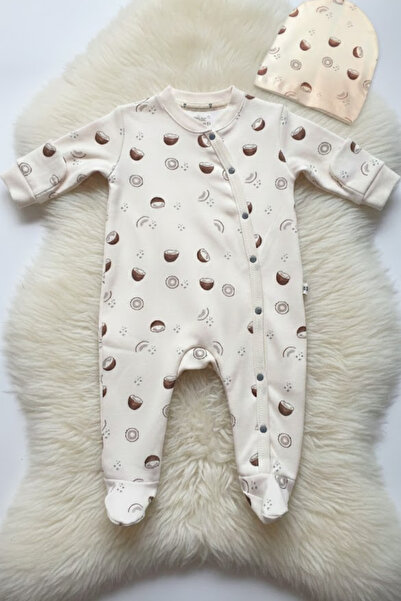 BABYİLAY Unisex Coconut Patterned 2-Piece Baby Romper Set |   100% Cotton Bon...