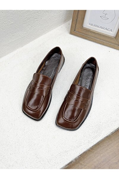 NUR KARACA 26K740 Ръстик обувки от естествена кожа с кръгла форма на върха и ...