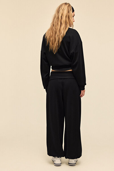 Stradivarius Soft-touch balloon jogger trousers with turn-up waist