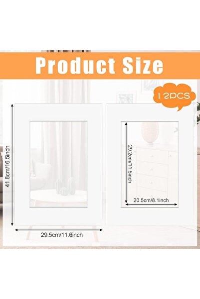 EXCEFORE 12Pcs A3 White Photo Mounts (Fits A4 Pictures)