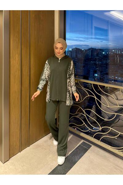 Moda Krash Modal Shawl Pattern Combined Cardigan Set