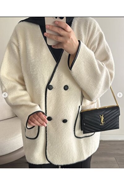 My City 40840 - Stylish Comfortable 4-Button Angora Women's Knitwear Long Cardigan