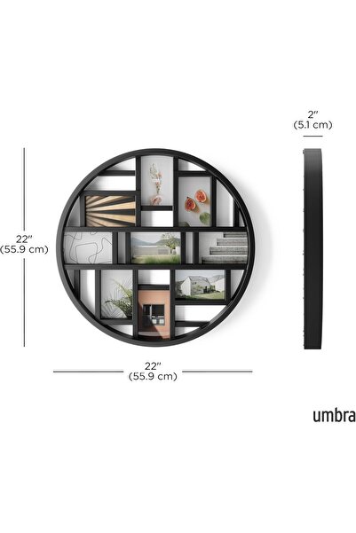 umbra LUNA PHOTO/ART DISPL BLACK, 21.9 x 21.9 x 1.8