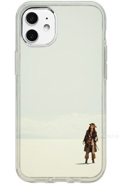 Turkuaz iPhone 11 Compatible Special Captain Jack Sparrow Designed Luxury Silicone Case
