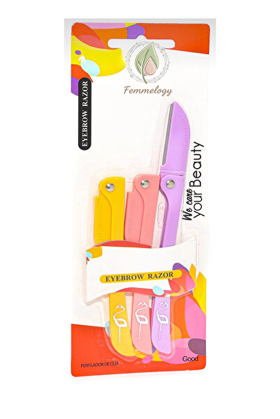 Femmelogy Katlanabilen Kaş Usturası Yüz Jileti 3'lü Set Hassas Ciltler İçin P...