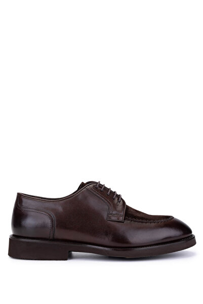 Tamer Tanca Men's Genuine Leather Brown Classic Shoes