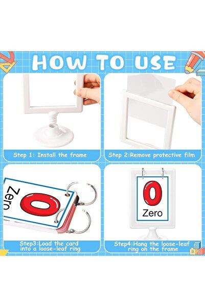 TERRIFI Mini Anchor Chart Holder for Classroom & Desktop - Double-Sided Card Display Organizer