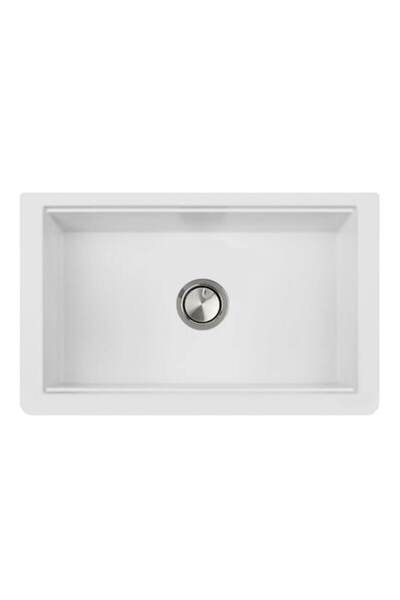 CookingAid Set chiuvetă bucătărie din granit Farmhouse Apron Lux LX8410, 838x520x240mm, alb polar