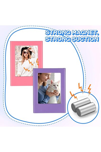 Tazweeq 6Pcs Magnetic Photo Frame (Fits 3.5 x 2.6 in), Multicolor