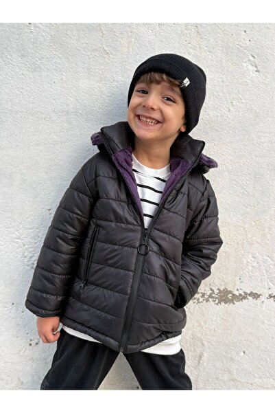 FREE ARSLAN COLLECTİON Palton matlasat pentru copii, căptușit cu pluș, detașa...