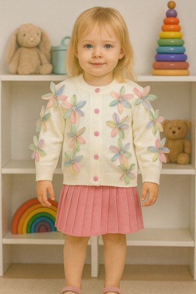 SANTRALBEBE Girl's Knitwear Skirt Suit