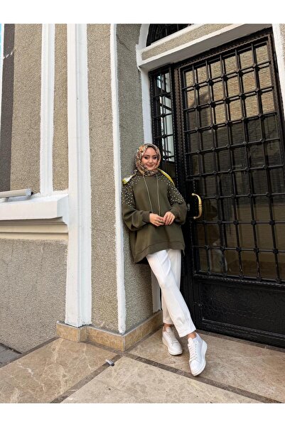 W WARGA Stone Detail Hooded Sweatshirt