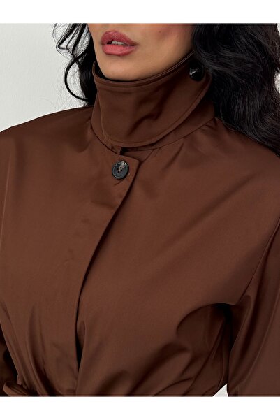 Azda Bogaz Buttoned Trench Coat Model Code:04