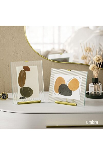 umbra Flute Picture Frame, 5 inch x 7 inch, Brass