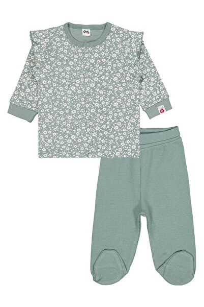 Civil Baby Floral Embroidered 1-9 Months Pajama Set - Green 3-6 Months