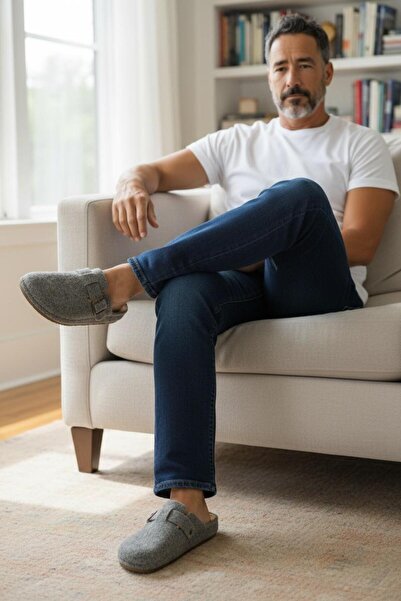 Twigy Full Orthopedic Felt Men's Comfortable and Lightweight Stylish Smoked House Slippers