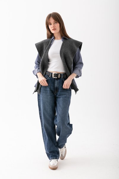 Loov Yumoş Square Neck Tie-Up Knit Scarf - Square Piece Scarf - Knit Shoulder Scarf Office Daily Fashion Scarf