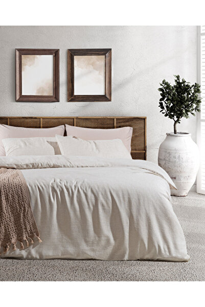 Madame Coco Valenza Double Cotton Jacquard Duvet Cover Set - Light Beige