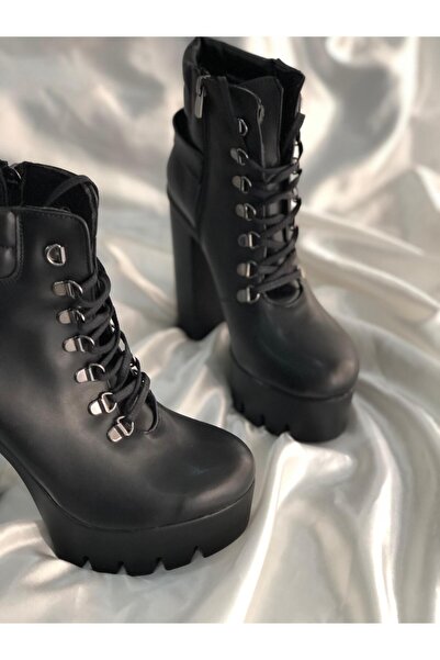Hg Ayakkabı Beatrice 13 cm Heel Platform Black Boots