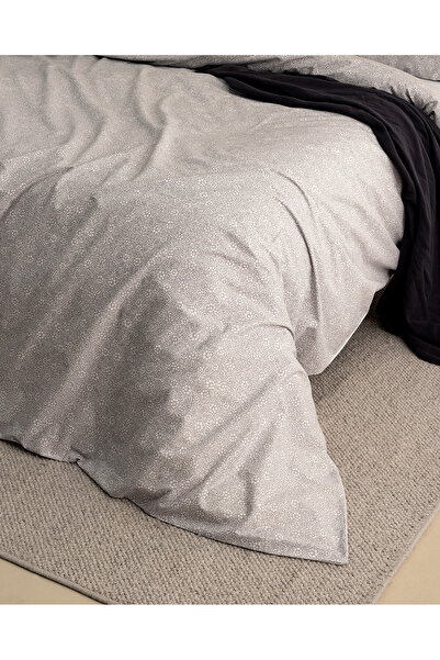 Madame Coco Alida Single 100% Cotton Ranforce Printed Duvet Cover Set - Gray