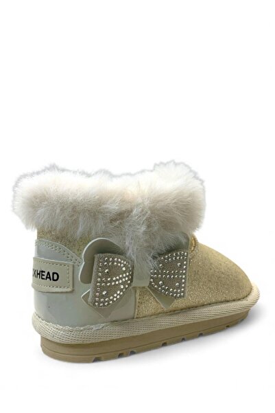 BUCKHEAD Girl's Beige Glitter Fur Boots Buck3061