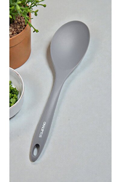 Manosta Heat Resistant 30 cm Large Serving Spoon - Fireproof, Non-Stick, Hard-Tipped Silicone Table Spoon