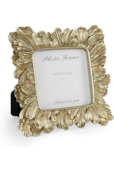 KASTWAVE إطار صورة مربع من الراتينج الذهبي العتيق بمقاس 4×4 بوصة على شكل أورا...