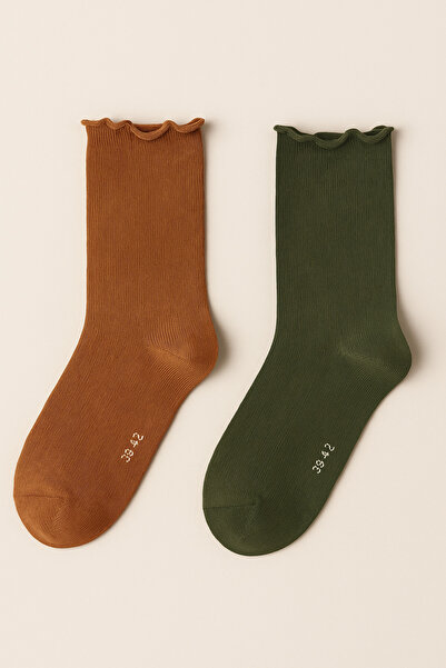 Katia&Bony Women's 2-pack ankle socks with ruffle trim