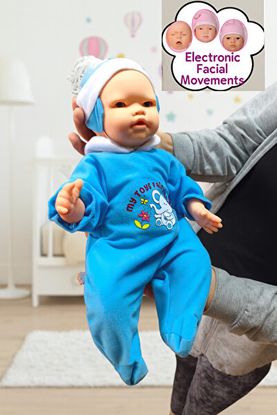 LRS STORE Gerçekçi Bebek-Reborn Bebek-Yüzü Hareketli Yeni Doğmuş Bebek Yüksek...