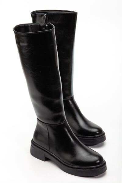 Hayalimdeki Ayakkabı Women's Black Shiny Skin Casual Boots