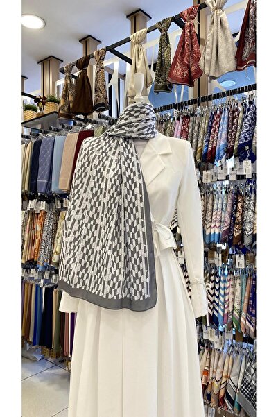 KUQOS Minimal Geometry Shawl Gray