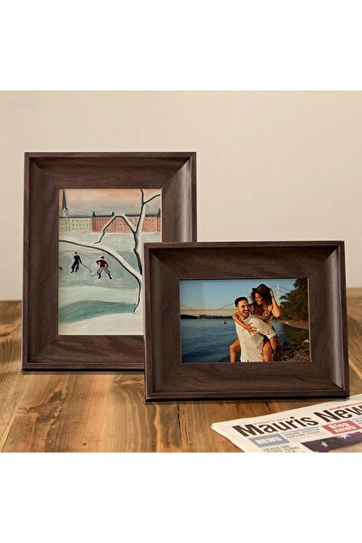 ANTOLE 8x10 Distressed Farmhouse Wood Picture Frame Set of 2 (Vintage Walnut, Brown)