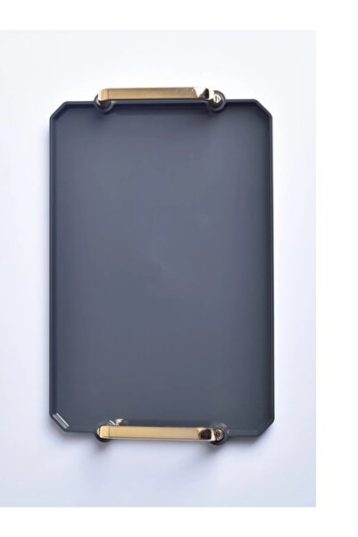 HızlıTrend 6' Acrylic Coffee Presentation Tray 25X17Cm Gray