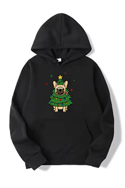 SUNFREE New Year Special Series Dog Christmas Printed Ka Hooded Iyah Sweatshirt
