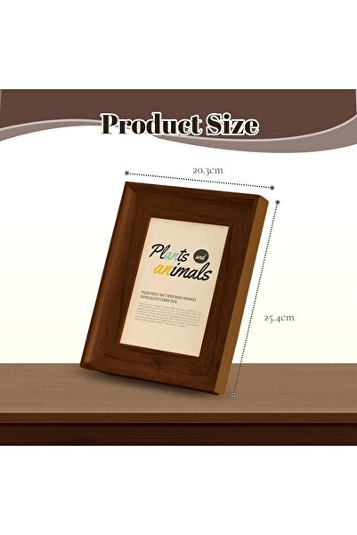 ANTOLE 8x10 Distressed Farmhouse Wood Picture Frame Set of 2 (Vintage Walnut, Brown)